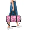 Väskor Pink Leopard Print Gym Bag Animal Kawaii Weekend Sports Bags With Shoes Swimming Design Handväska Retro Fitness Bag för par