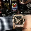 Montre mécanique de luxe pour hommes Richa Rm montre-bracelet technologie noire homme Tian Xing baril de vin carré grand cadran extérieur personnalisé Lumin WN-DORG