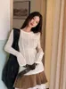 Camisetas para mujer Casual O-cuello Beige Camisetas Slim Puff Sleeve Mujeres Long Sheer Top 2024 Primavera Verano Camisetas Streetwear Coquette Mori Girl