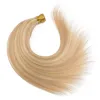 Extensões de cabelo retas com ponta I para mulheres 100% cabelo nautral feito à máquina Remy queratina peça de cabelo cor pura cabelo de fusão invisível