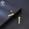 Rinntin Se396 livraison rapide en gros bijoux fins plaqué or 14 carats en argent sterling 925 3mm diamant chaîne de tennis boucles d'oreilles cerceau