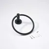 Towel Rings SARIHOSY Towel Ring Matte Black 304 Stainless Steel Wall Mounted for Home Hotel Bathroom Accessories 240321