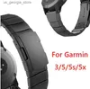 Ремешки для часов 20 22 26 мм из нержавеющей стали для Garmin Forerunner Fenix 3/HR/5X/5S/5/6/6X/6S fenix 6 Сменные браслеты Браслеты Y240321