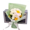 Fleurs décoratives cadeau de saint valentin Roses artificielles myosotis Rose boîte de Bouquet de savon