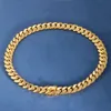 Collar de pulsera de cadena de eslabones cubanos de Miami amarillo de oro relleno sólido de 10K 14K de 18 mm S Sier personalizado para hombres para hombres