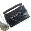 Grote klinknagel Cross Body Stud Crossbody designer schoudertassen Kettingriem mode luxe Handtassen Portemonnee schapenvacht Echt leer Flap bakken 25 cm Messenger Bag