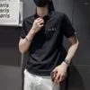 Мужские поло Топ с алфавитом Уличная одежда Slim Fit Одежда Белая футболка с воротником для мужчин Хлопковые мужские футболки-поло Xl Basic Original In