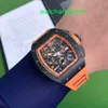 Kristal automatisch polshorloge RM-horloge Rm011 Oranje storm Zwart keramiek Limited Edition 30 stuks Herenmode Vrije tijd Zakelijk Sport Mechanisch horloge