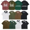 23SS Polo classique d'été tissu lourd couple créateur de mode marque polos chemises t-shirt hommes po pour hommes nouveau style haute qualité chemise rhude taille américaine