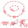 Ensemble de bracelets pour enfants, collier papillon pour filles, bijoux animaux, Kit de perles pour enfants