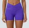 مصمم LL Women Yoga Shorts ملابس عالية الخصر الرياضة التمارين