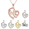 Colliers pendentif Colliers pendentif mode lettre maman forme de coeur incrusté cristal collier fête des mères cadeau haute qualité bijoux entier Dhnod