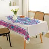 Table Cloth Fashion Porcelain Tablecloth Splice Pattern Washable Rectangular For Kitchen Nappe De