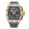 RM Relógio de Corrida Relógio Esportivo Rm11-03 Série Rm1103 18k Ouro Rosa Conjunto de Diamantes Original Cronógrafo Relógio