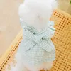 Vêtements de chien mignon Bow robe à carreaux vêtements de mode été chiot princesse jupe doux chat mariage costumes pour animaux de compagnie Chihuahua