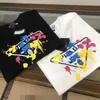 T-shirts hommes designer P famille T-shirt à manches courtes pur coton marque de mode américaine haut mince glace soie demi-manche YQ9T