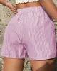 Damesshorts Gestreept Elastisch Hoge taille Rechte pijpen Zomersportbroeken Fashion Home Streetwear Strandkleding