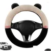 Steering Wheel Covers Ers Car Er Cute Lovely Ear Shaped Anti Skid Preventing Stains Fluffy Interior Accessories For Suvs Drop Delivery Otmgj