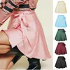 Skirts Women Summer 2024 Belt Pure Color Tall Waist Fashion Chiffon Satin Wrap Skirt A Chip Casual Vestidos WSL4611