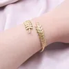 Bangle 1Pc Stainless Steel Fashion Personality Ear Of Wheat Open Adjustable Bracelet For Women Diy No Fade Trendy Leaves Jewelry