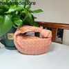 Bottegvenetas Jodie Luxury Bag Baojia Mini Cloud Honey Peach Color Woven Style 23 Counter Leather Tote Handväskor