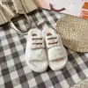 New Designer Sandals Dupe AAAAA Fue Sliders Women Slippers Brand fashion brand Enameled Crossover Black White Ladies Sandal Fuzzy sheet Girl Slippers