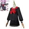 Cosplay Anime Trajes Nome do Jogo Chuva Kangel Ame OMG Kaii Angel Need Girl Overdose Role Playing Game Peruca Preto Vermelho Uniforme de Marinheiro Halloween SetC24321