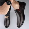 Sapatos casuais versão coreana couro masculino 2024 unissex de alta qualidade condução apartamentos deslizamento elegante formal