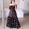 Casual Dresses Spring/Summer Women's One Shoulder Fragmented Flower Fashion Off Long Printed High-waisted Dress