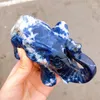 Decorative Figurines Natural Blue Sodalite Elephant Animal Crystal Energy Stone Crafts Small Decoration Home Decor Holiday Gift 1pcs