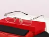 occhiali da sole designer di lussuoso occhiali telai con teste di pantera in metallo telai senza corridoio pieno semi di forma rettangolare FO2808146