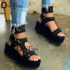 Slippare Doratasia New Women's Gladiator Sandals Ladies Flat Platform Colorful Shoes Woman Woman Casual Summer Sandals Big Size 3543