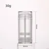 30g 50g 75g Deodorant Container Cosmetic Lotion Fondation Bar tomt paket Plast Transparent fast limrör