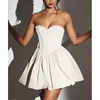 Casual Dresses Summer Sexy Mini Dress Women Solid Streetwear White Sleeveless Backless Bodycon Club Elegant Party A-LINE