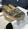 Espadrilles 디자이너 샌들 Claquette Fabric Canvas Flats 여성 숙녀 여름 캐주얼 신발 고급 여성 트레이너 크기 35-41