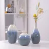 Vases Retro Chinese Style Gradient Home Decoration Plain White Vase Flower Arrangement Ceramic Ornament Creative Flow Glaze Blue