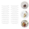 Vaisselle jetable 20 pièces assiette transparente ronde fruits en plastique Service plateau de rangement séché