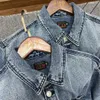 Giacca di jeans da uomo 2024 Autunno Marchio di moda di lusso Onda gabbiano Stampato lavato vintage usurato Tasca Uomo Donna Casual Camicia a maniche lunghe Cappotto