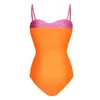 Maillots de bain pour femmes Sexy creux Colorblock maillot de bain mode mince dos nu plage une pièce élégant fronde Bikini push-up