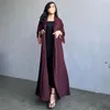 민족 의류 우아한 버튼 분할 슬리브 소매 무슬림 abaya Abayas maxi restidos 모로코 카프탄 터키 아랍어 긴 가운 2024