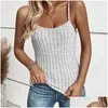Womens Knits Tees European Fashion Designers Tops Selling Knitted Tank Summer Slim Sleeveless Elastic Short Top Drop Delivery Apparel Otbvn