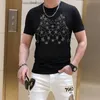 2022 Yaz Sıcak Pırlanta Erkek Kısa Kollu T-Shirt Pamuk Çok Molor Yıldız Desen Man Giyim Giyim Sınıfı Tasarımcı Gündelik Yaz Erkek Tees Giyim S-4XL
