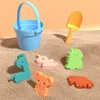 Areia jogar água diversão balde de praia para crianças sandbox bonito forma animal verão crianças jogo de praia brinquedo banho água jogar ferramentas de molde de areia com kits de pá 240321