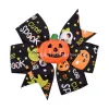 Baby Barrettes Halloween Grosgrain Ribbon Bows WITH Clip Girls Kids Ghost Pumpkin Children Girl Pinwheel Hair Clips Bat head Scary Hairpin Accessories