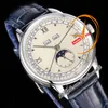 Historiques Triple Calendrier 3100V A4400 Automatyczne męskie zegarek TWF 40 mm Moonphase Stael Case Beige Diaj Blue Skórzane Super Edition Puretime RelOJ Hombre PTVC