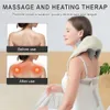 Cinto massageador de costas, pescoço e ombros para relaxar o músculo trapezoidal do ombro, amassar o pescoço e a cintura, dispositivo de massagem elétrica de corpo inteiro para presente de família