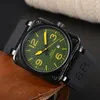 Bell Wristwatches For Men 2024 New Mens Watches Rubber Strap Three Needles Automatic Mechanical Watch High Quality Top Luxury Brand Mens Fashion Br Montre De Luxe