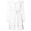 Casual Dresses For Women 2024 Plus Size Puff Sleeve Off Shoulder Dress A Line Ruffled Mini Vestidos