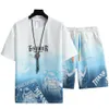 Costume d'été de styliste, T-shirt et short, deux pièces respirantes, nouveaux produits en soie glacée, explosions répertoriées.91pu