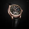 ساعة معصم AESOP Flying Tourbillon Skeleton Watch Mechanical Watch للرجال الشهير Moonphase متعدد الوظائف 42 مم الساعات المائية